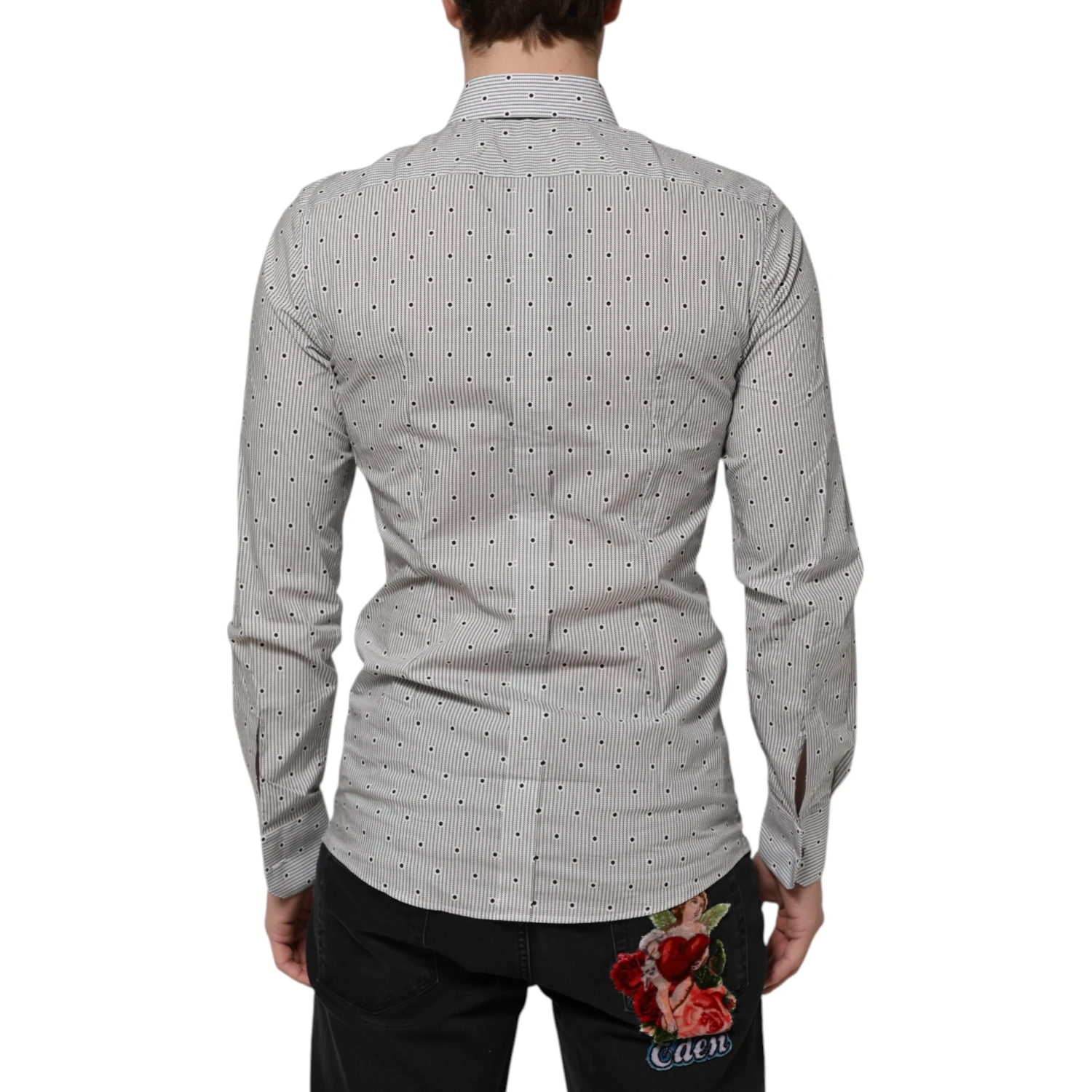 Gray Dotted Semi Fitted GOLD Men Formal Shirt