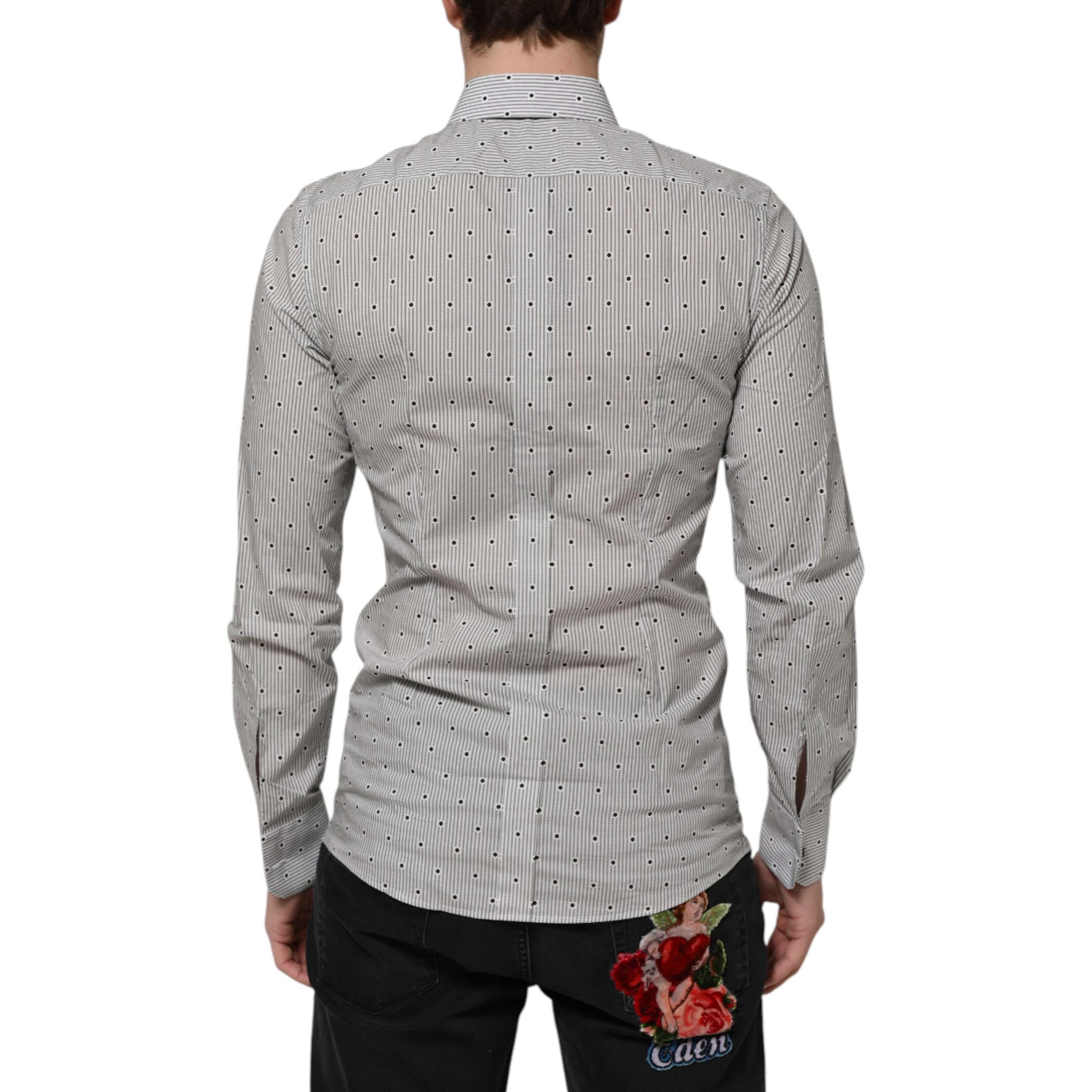 Gray Dotted Semi Fitted GOLD Men Formal Shirt