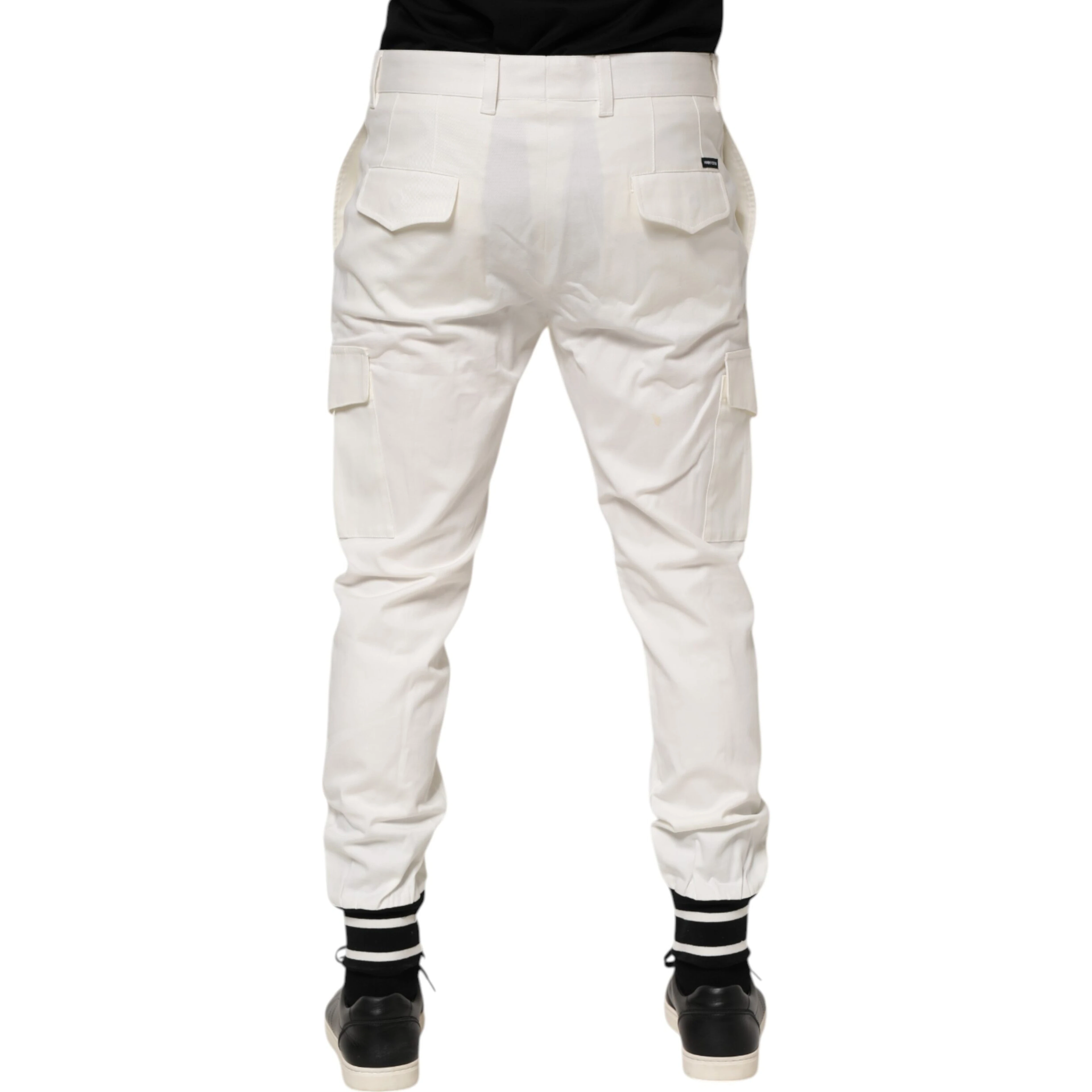White Cotton Jogger Cargo Skinny Men Pants
