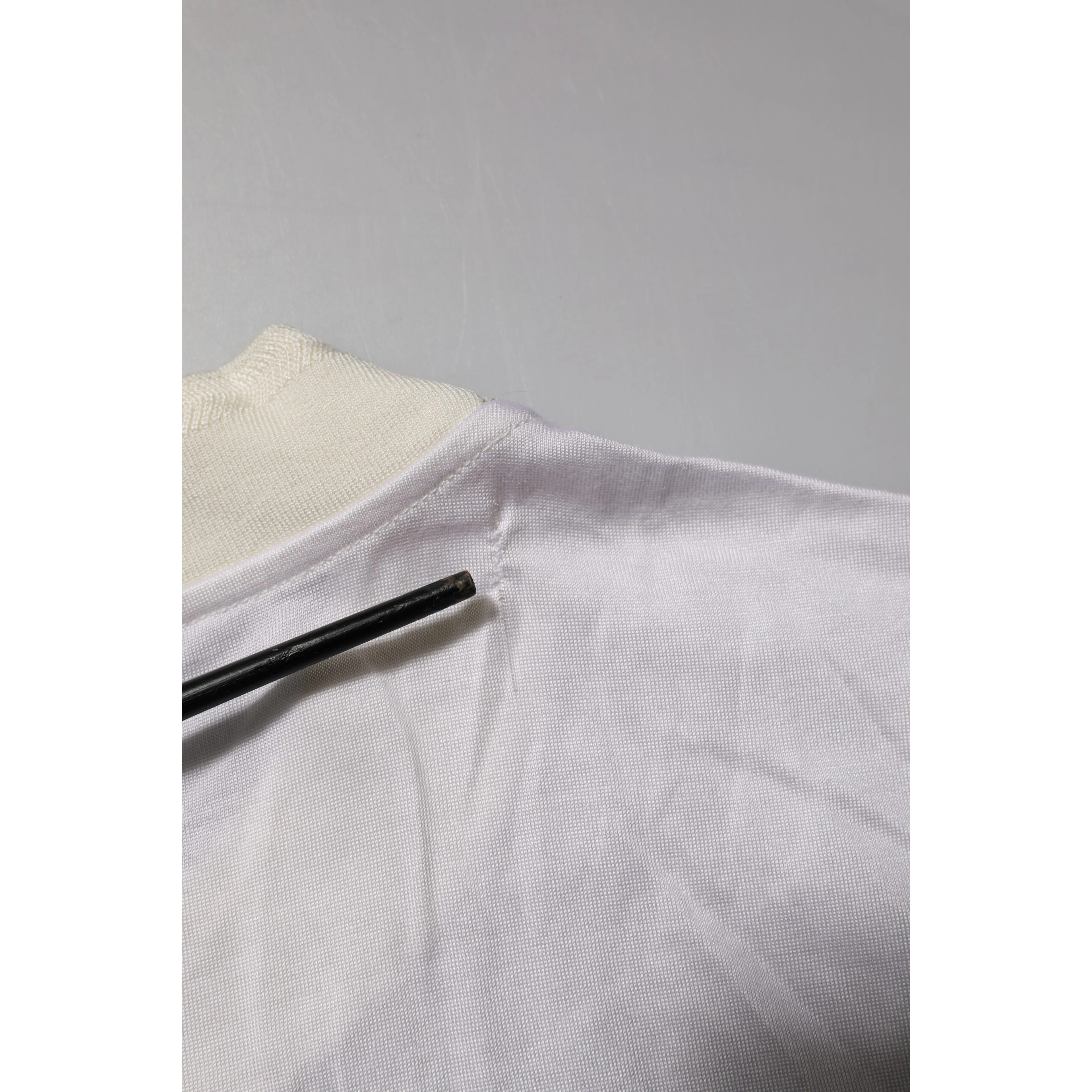 White Silk Crew Neck Long Sleeves T-shirt