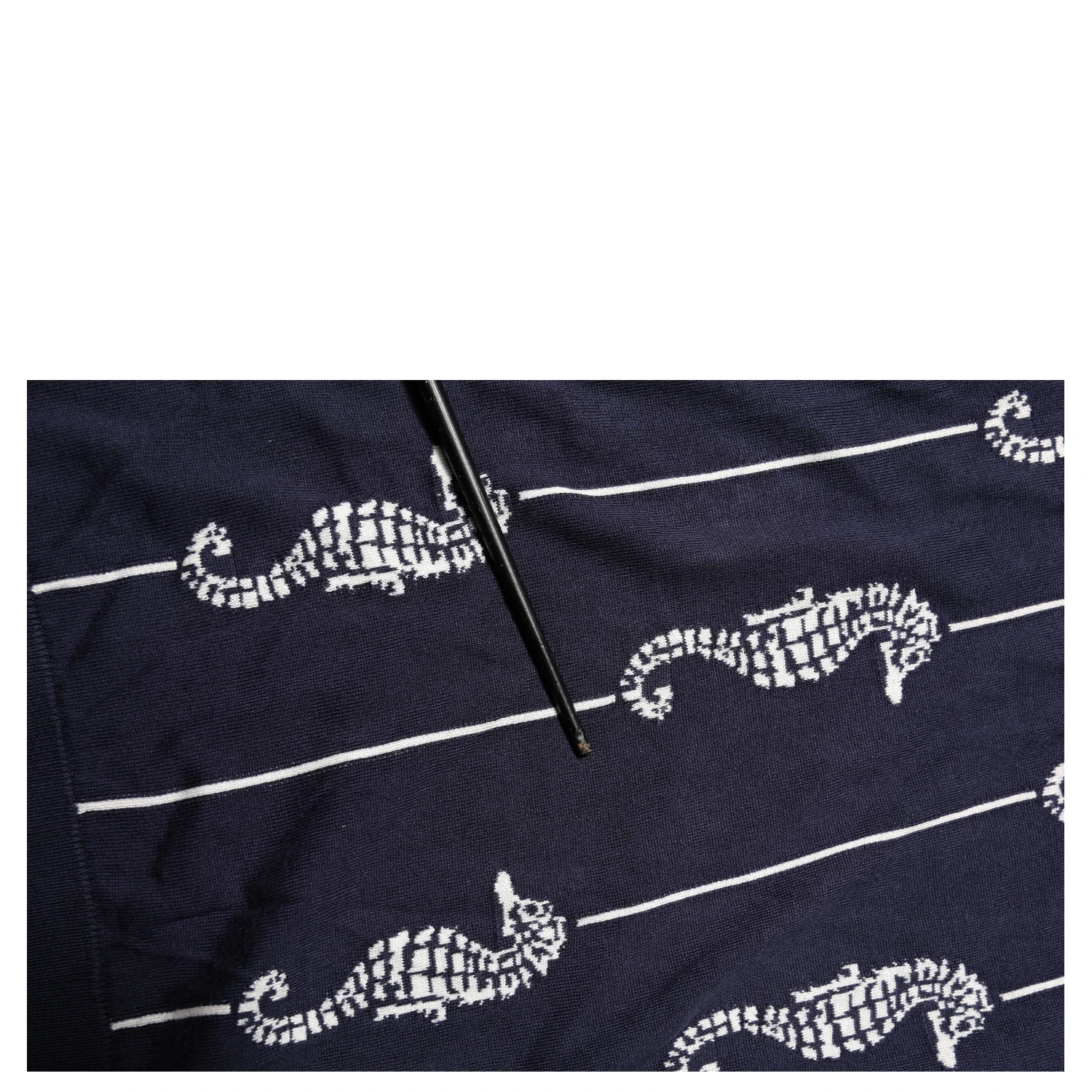 Dark Blue Sea Horse Collared Polo T-shirt