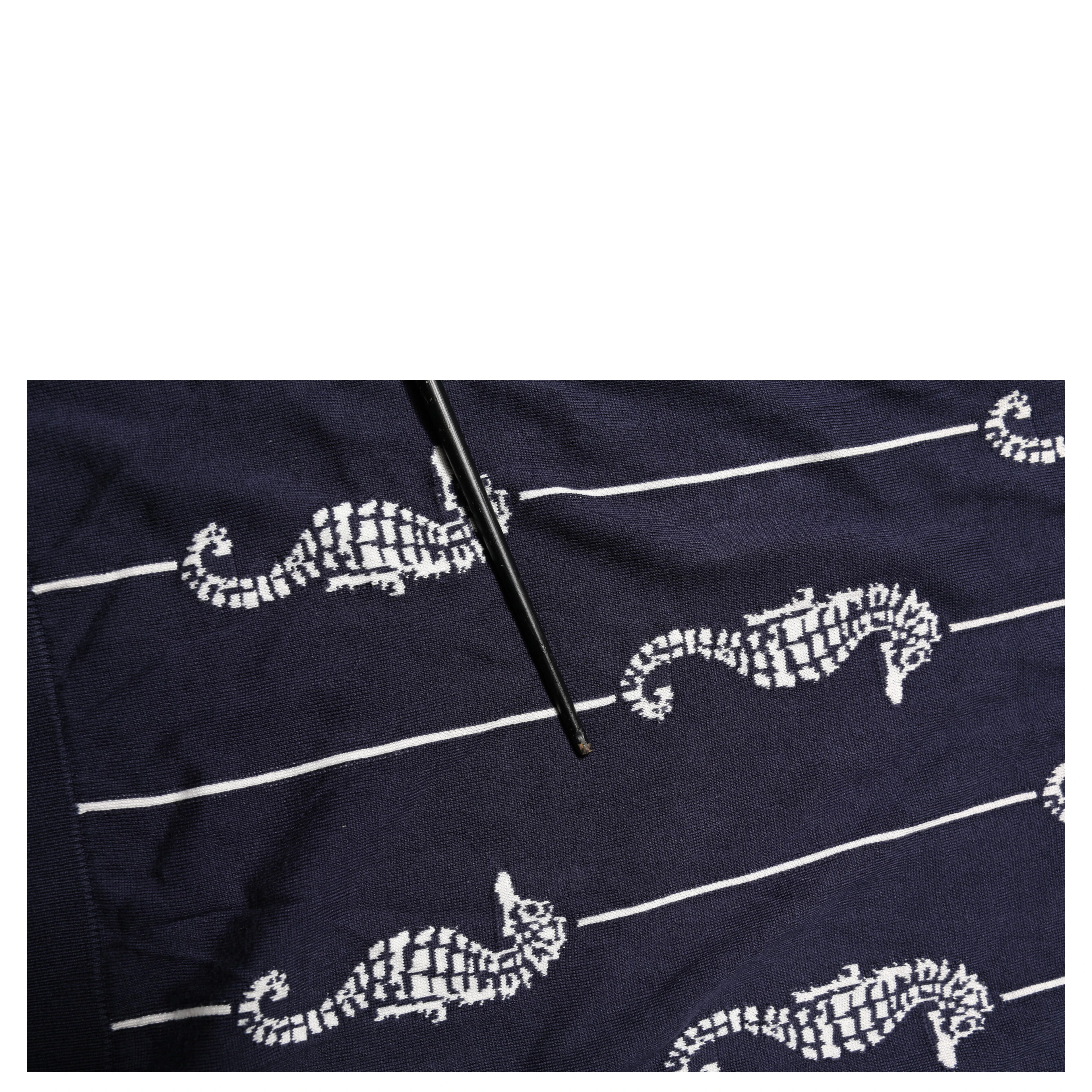 Dark Blue Sea Horse Collared Polo T-shirt