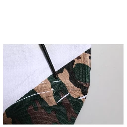 White Camouflage Cotton Men Crew Neck T-shirt