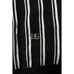 Black White Stripes Collared Polo T-shirt