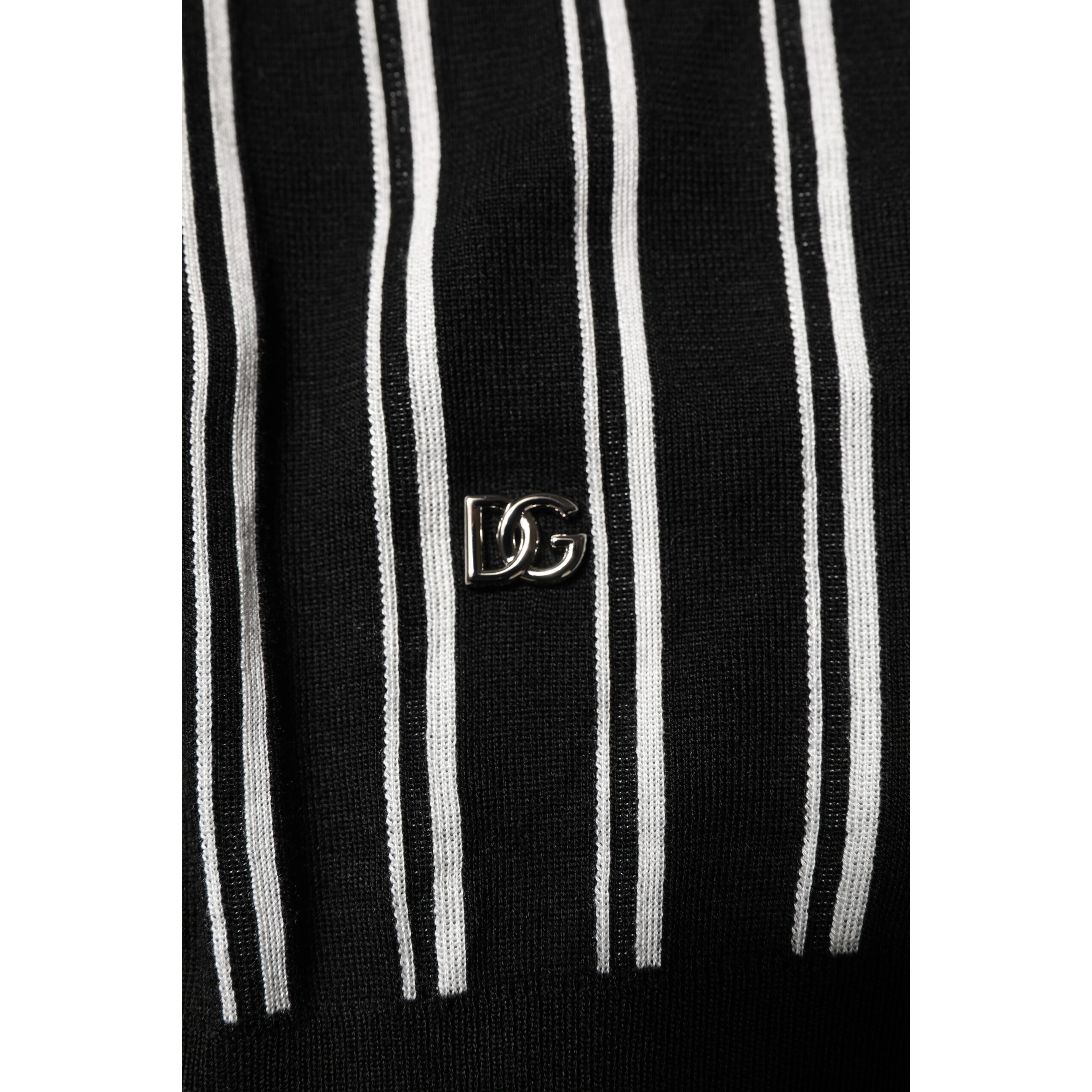 Black White Stripes Collared Polo T-shirt