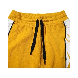 Yellow Cotton Printed Sweatpants Jogger Pants