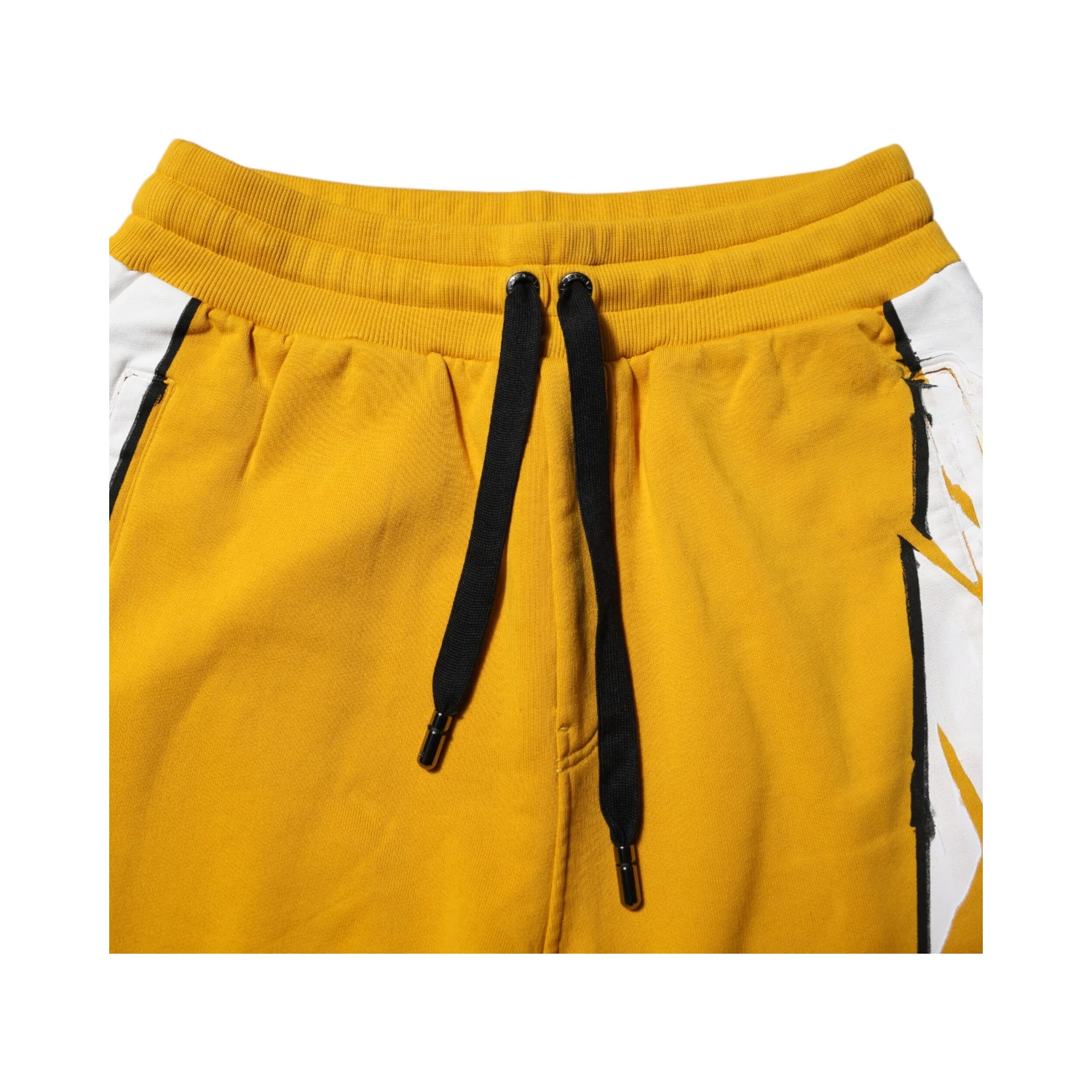 Yellow Cotton Printed Sweatpants Jogger Pants