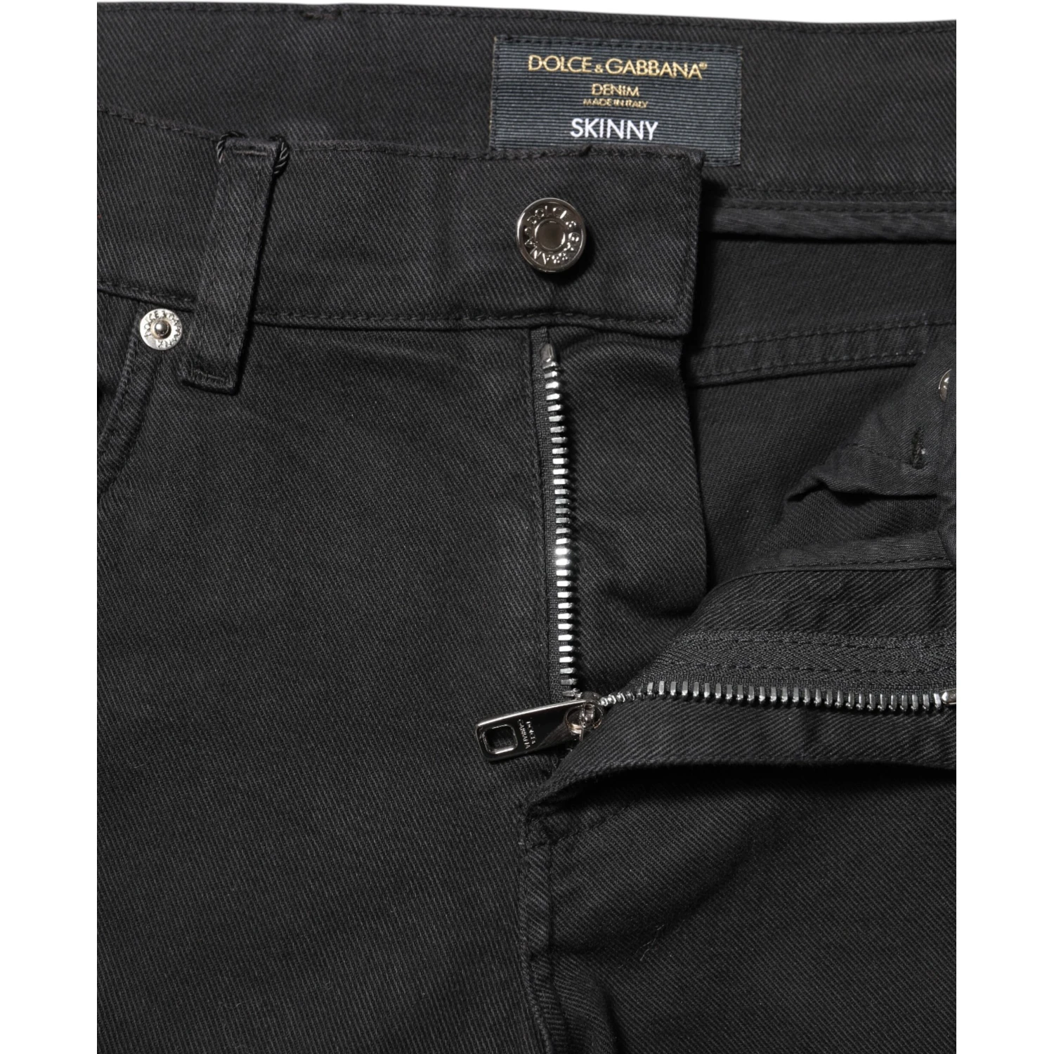 Black Tattered White Lining Skinny Denim Jeans