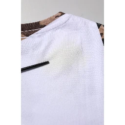 White Camouflage Cotton Men Crew Neck T-shirt