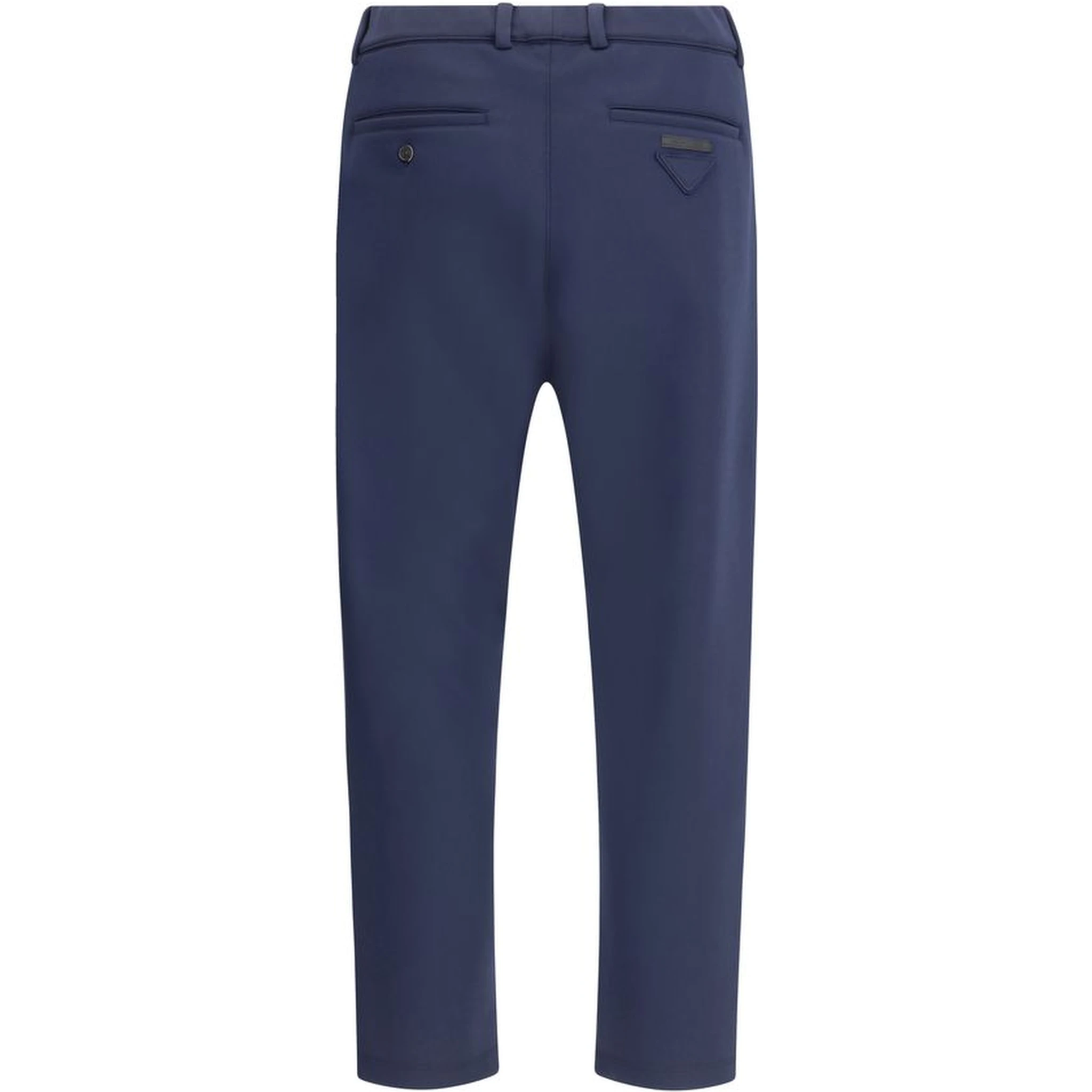 Blue Polyester Casual Pants
