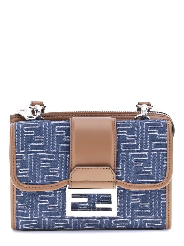 حقيبة كتف من القطن الأزرق