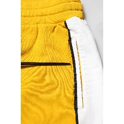 Yellow Cotton Printed Sweatpants Jogger Pants