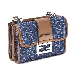 حقيبة كتف من القطن الأزرق