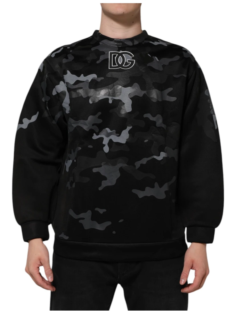 Black Camouflage Pullover Sweatshirt Sweater