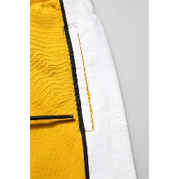 Yellow Cotton Casual Sweatpants Jogger Pants