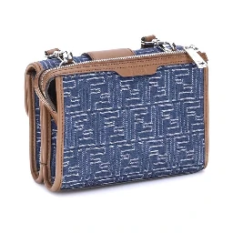 حقيبة كتف من القطن الأزرق