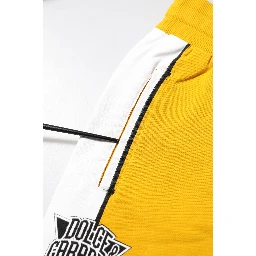Yellow Cotton Printed Sweatpants Jogger Pants