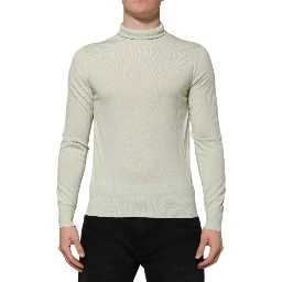 Mint Green Wool Turtleneck Pullover Sweater