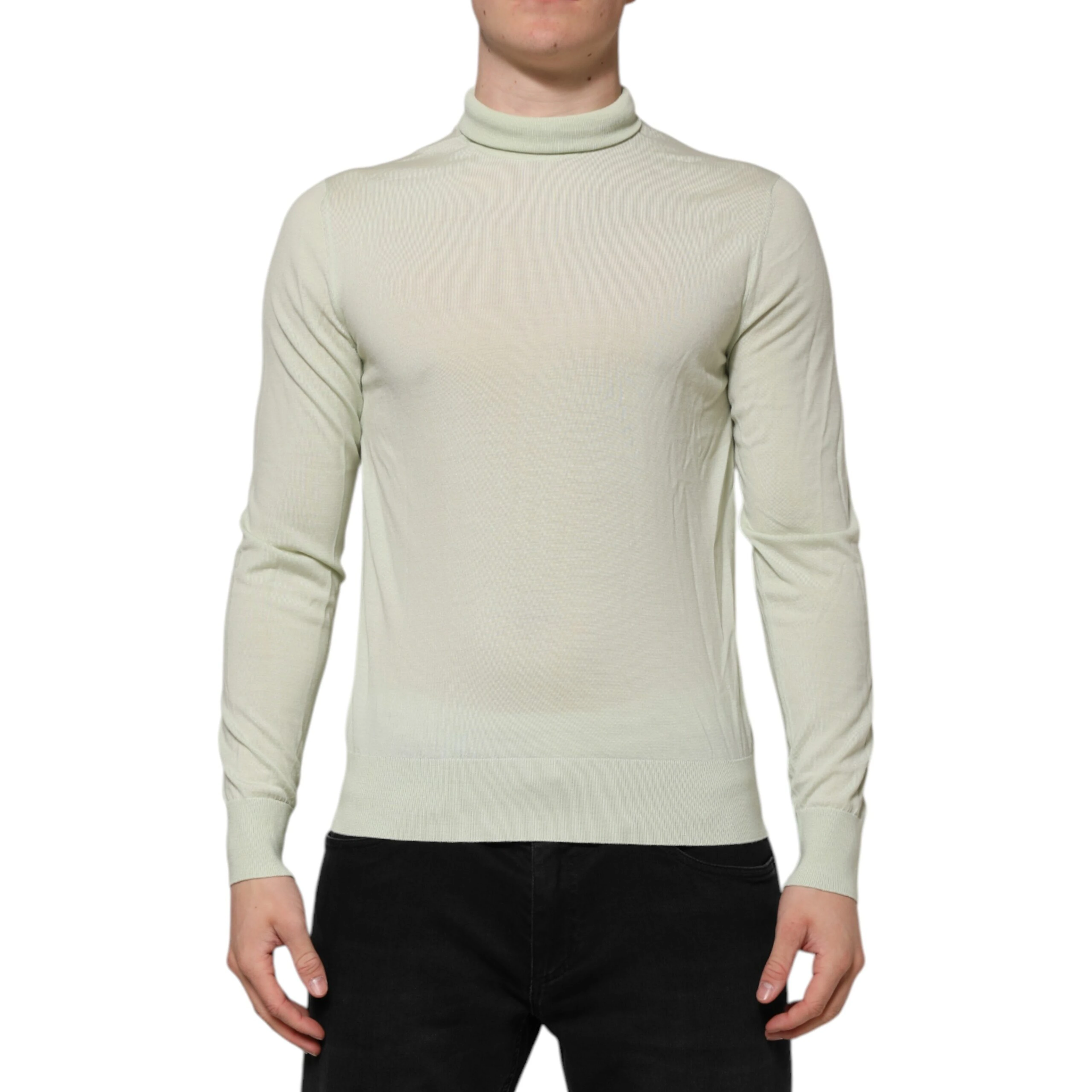 Mint Green Wool Turtleneck Pullover Sweater