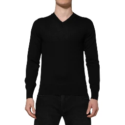 Dark Gray Embroidered Logo Pullover Sweater