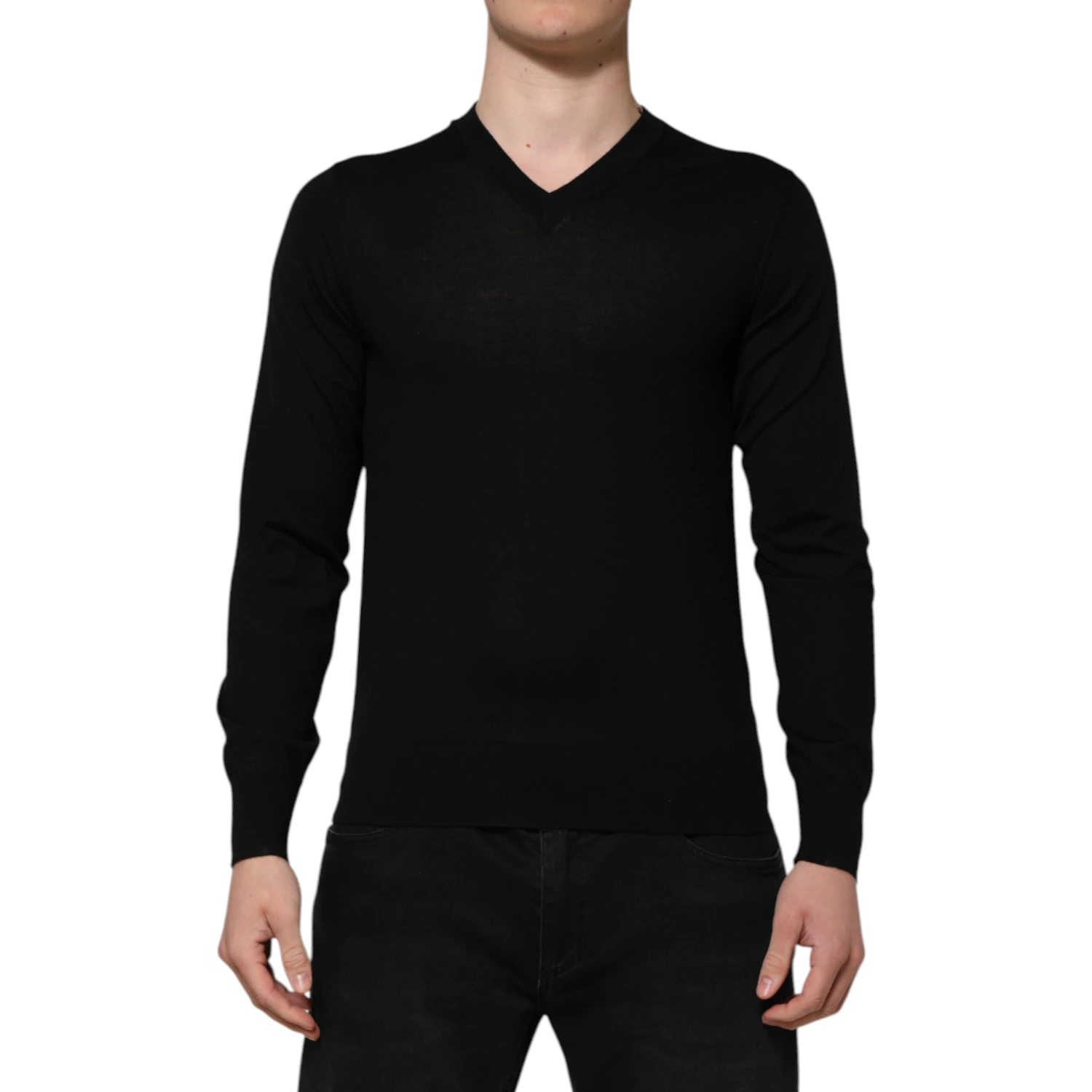 Dark Gray Embroidered Logo Pullover Sweater