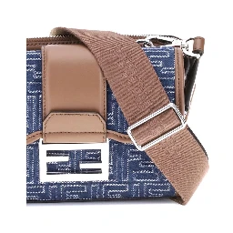 حقيبة كتف من القطن الأزرق