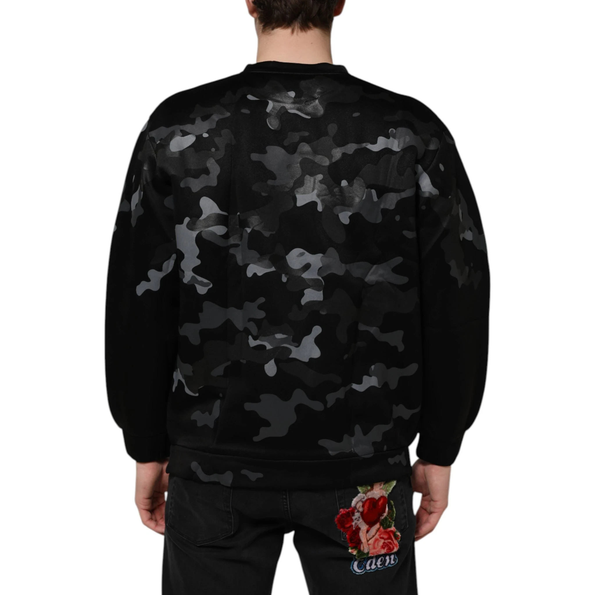 Black Camouflage Pullover Sweatshirt Sweater