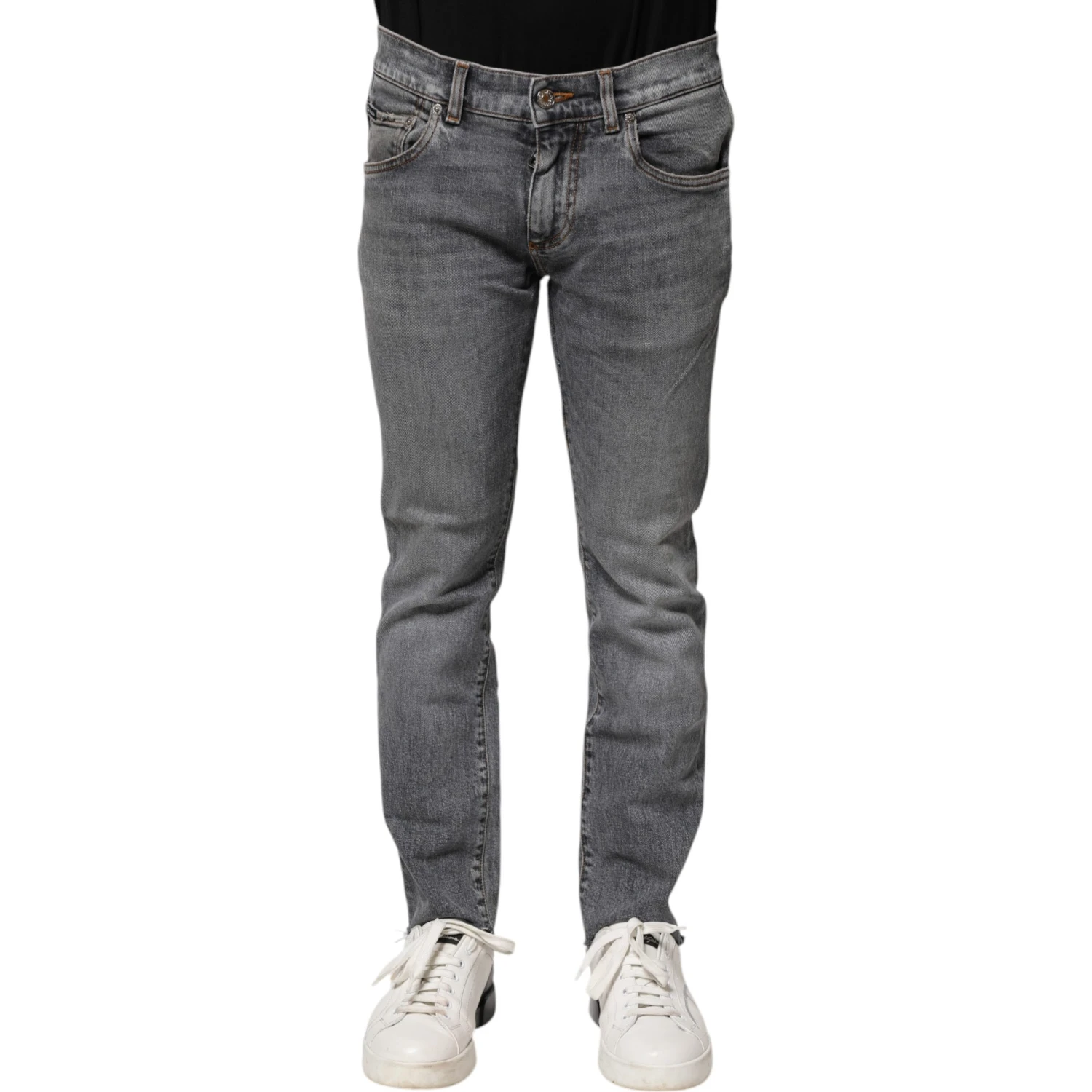Gray Cotton Skinny Denim Trouser Jeans