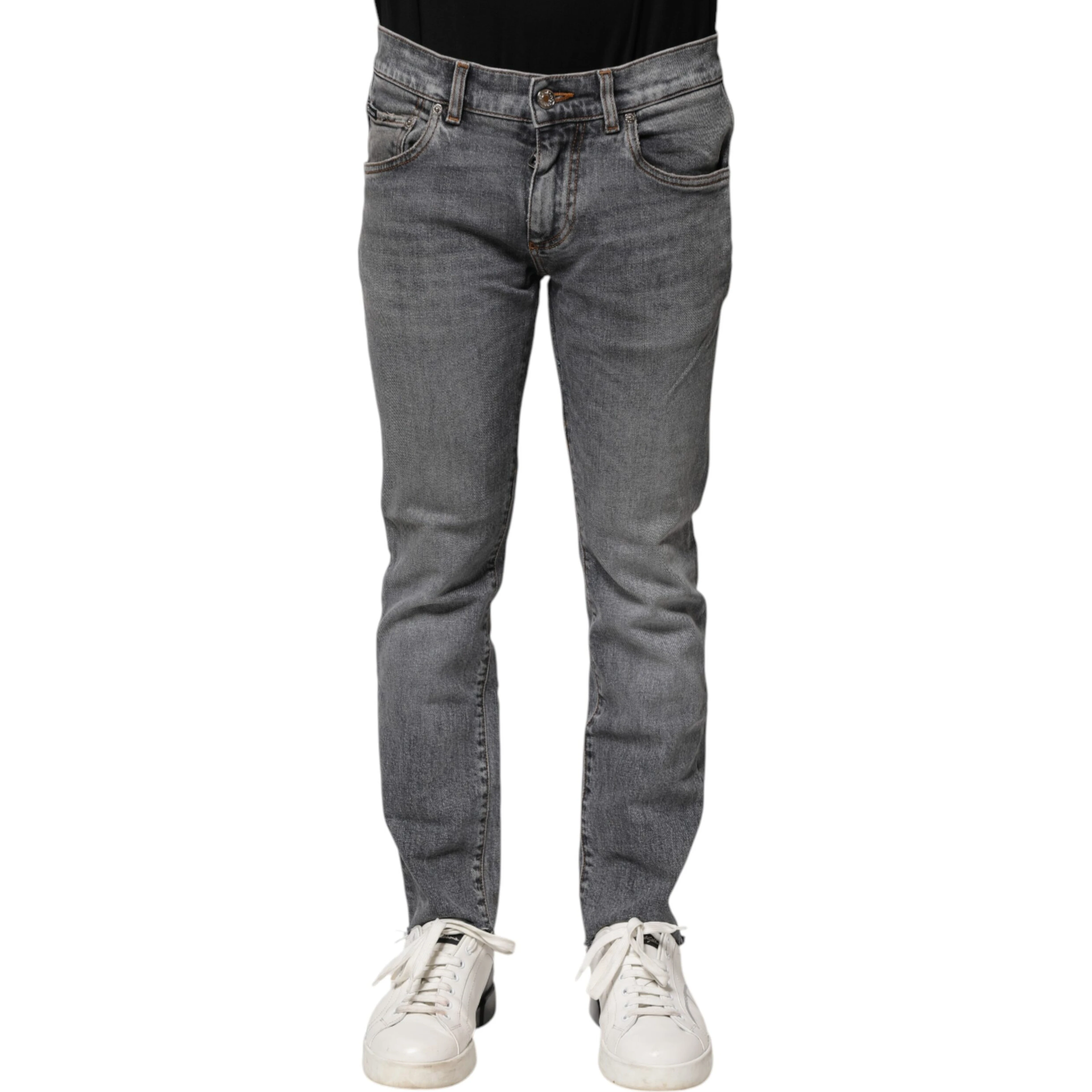 Gray Cotton Skinny Denim Trouser Jeans