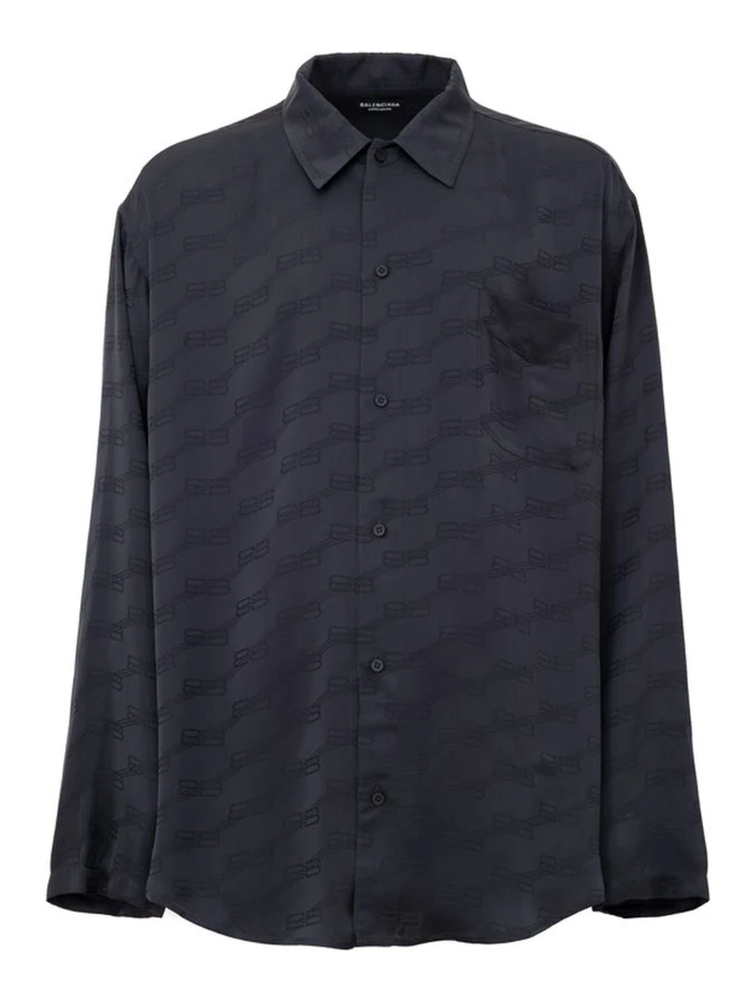 Gray Viscose Dress Shirt