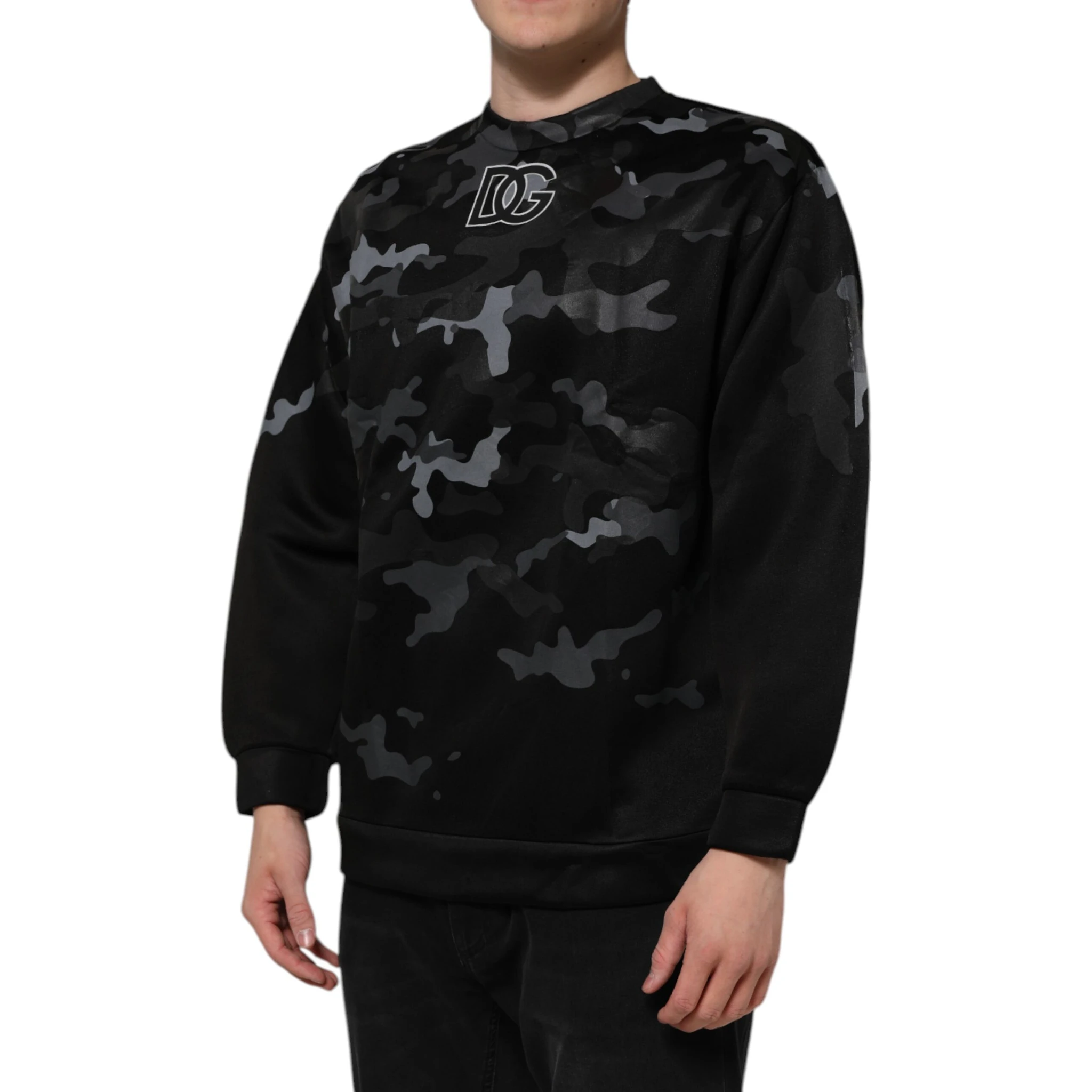 Black Camouflage Pullover Sweatshirt Sweater