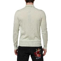 Mint Green Wool Turtleneck Pullover Sweater