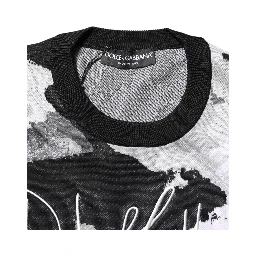 Multicolor Silk Camouflage Pullover Sweater