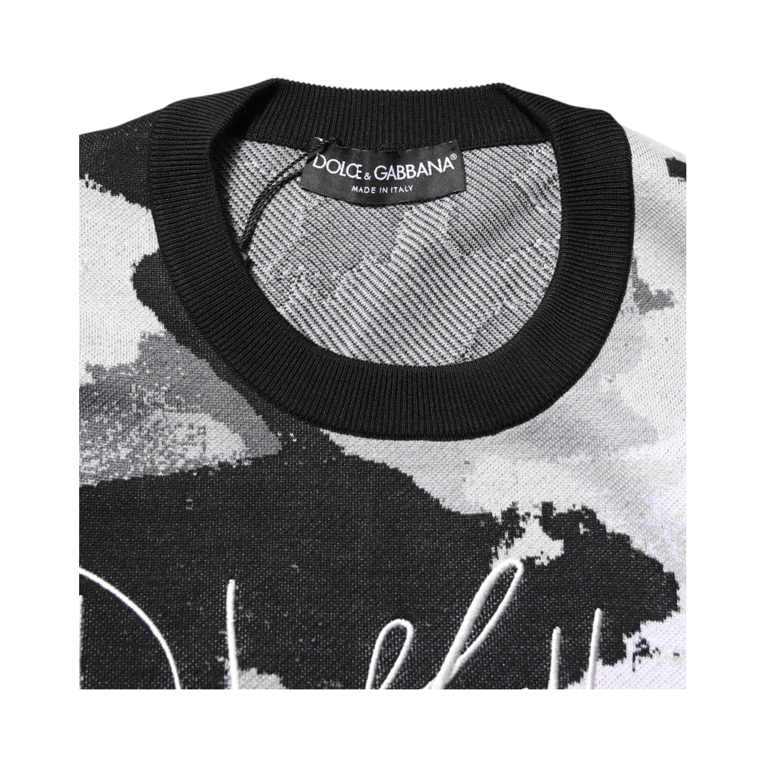 Multicolor Silk Camouflage Pullover Sweater