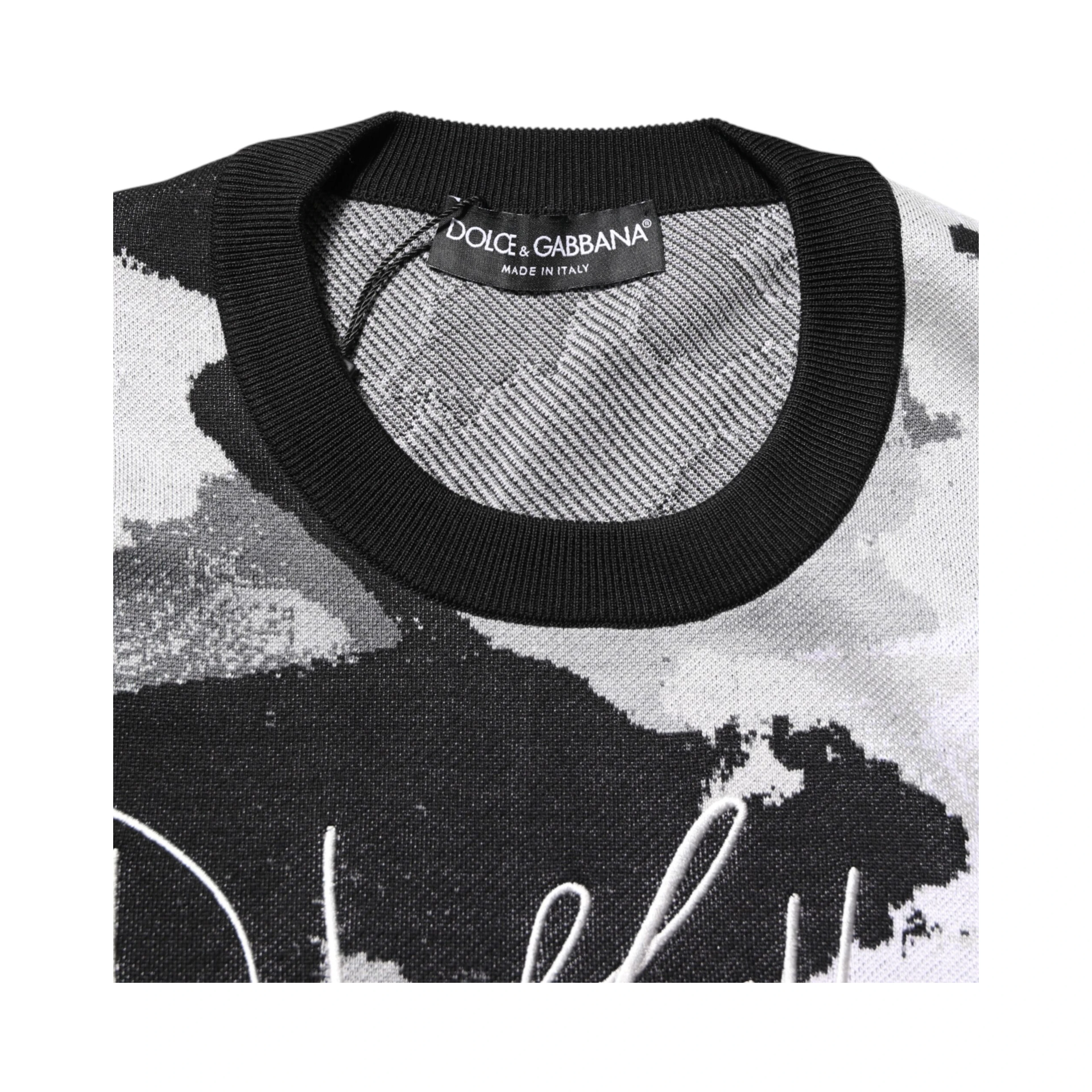 Multicolor Silk Camouflage Pullover Sweater