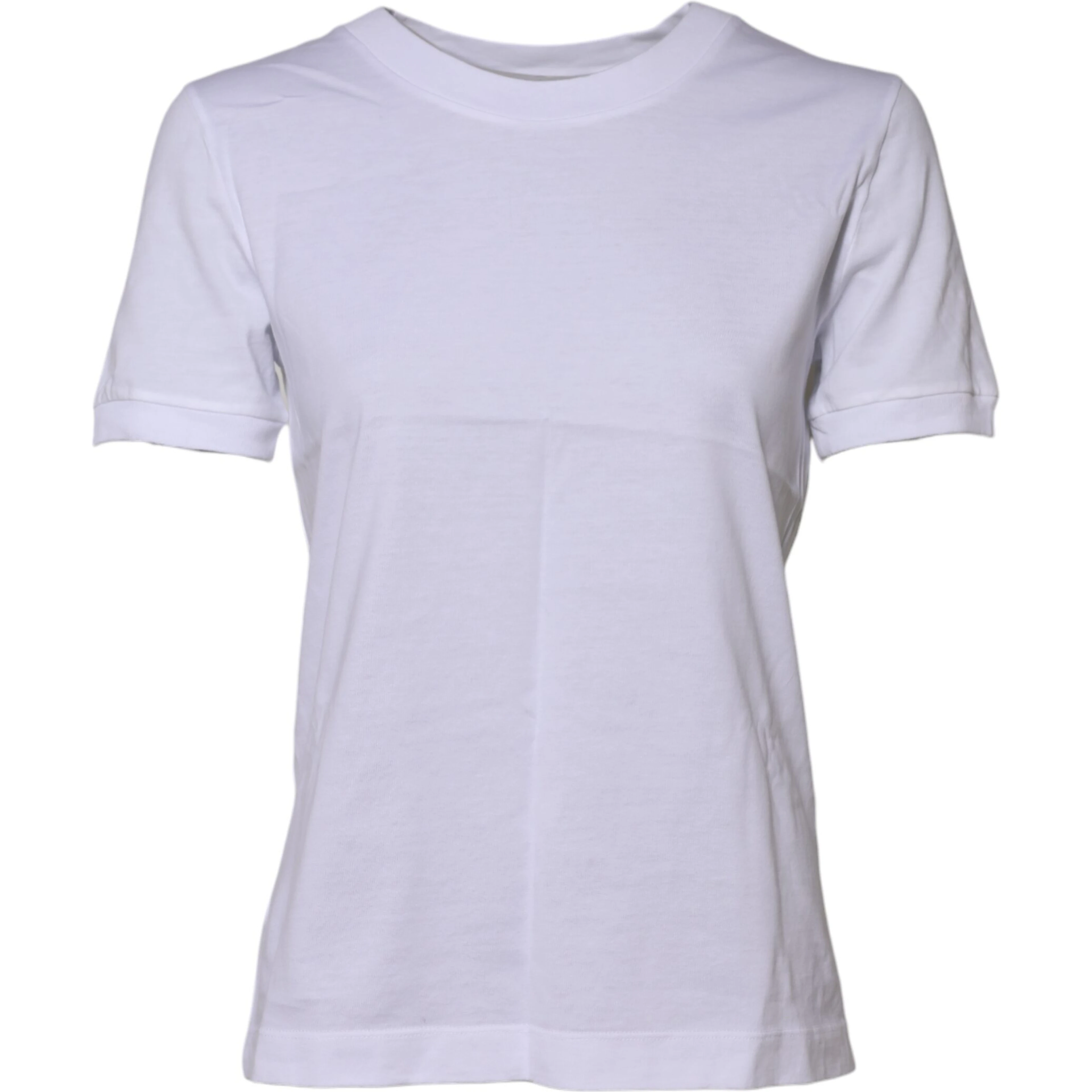 White Cotton Round Neck Short Sleeves T-shirt
