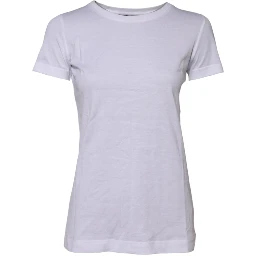 White Cotton Short Sleeves Round Neck T-shirt