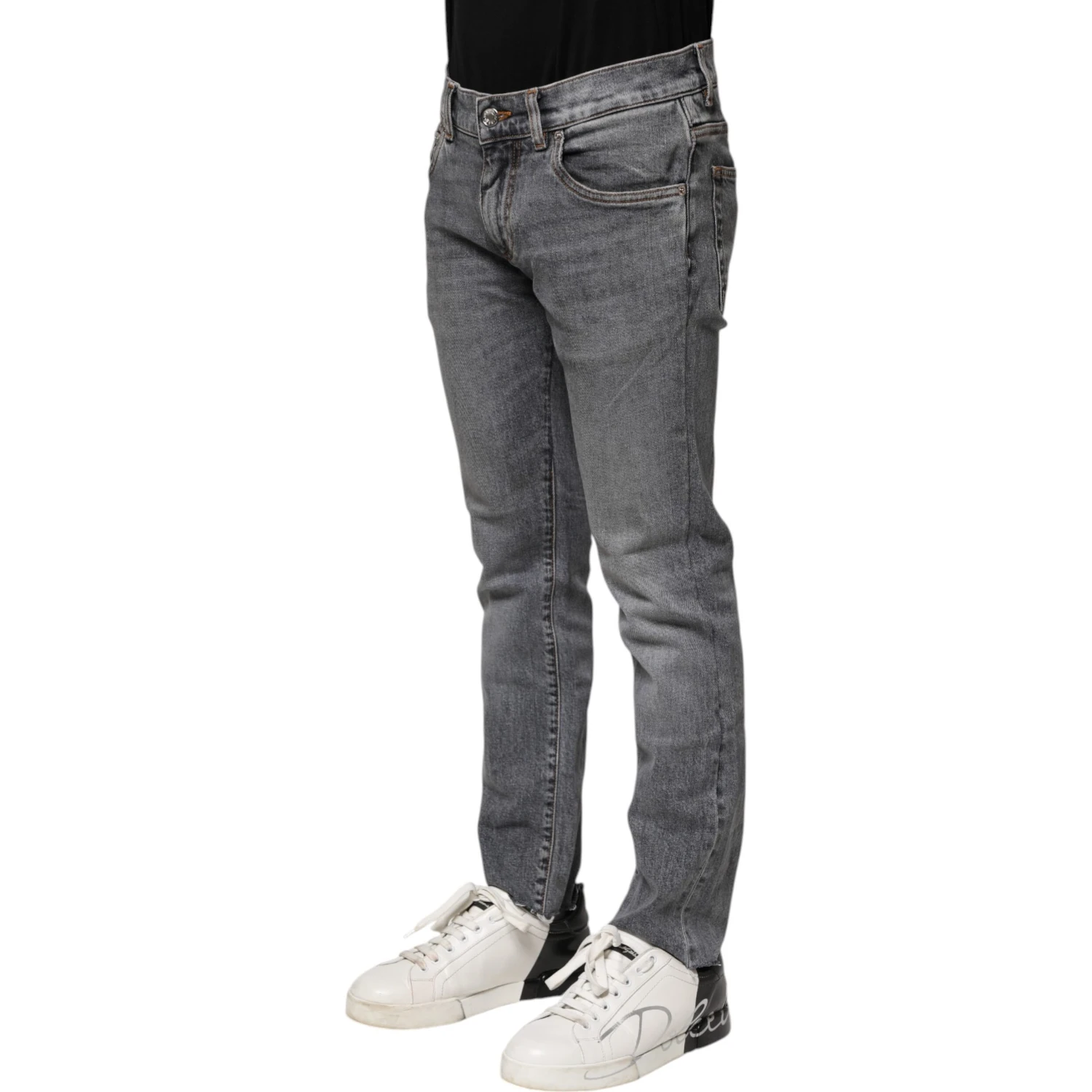 Gray Cotton Skinny Denim Trouser Jeans