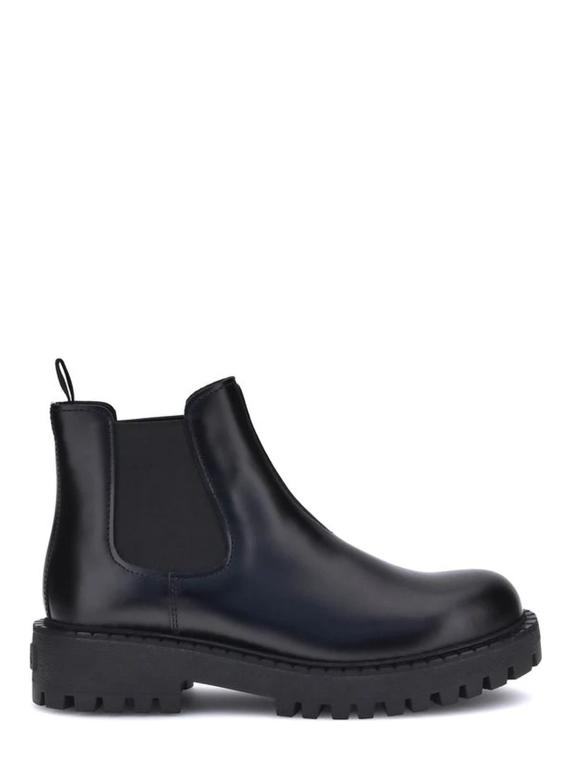 Black Calf Leather Bos Taurus Chelsea Boots