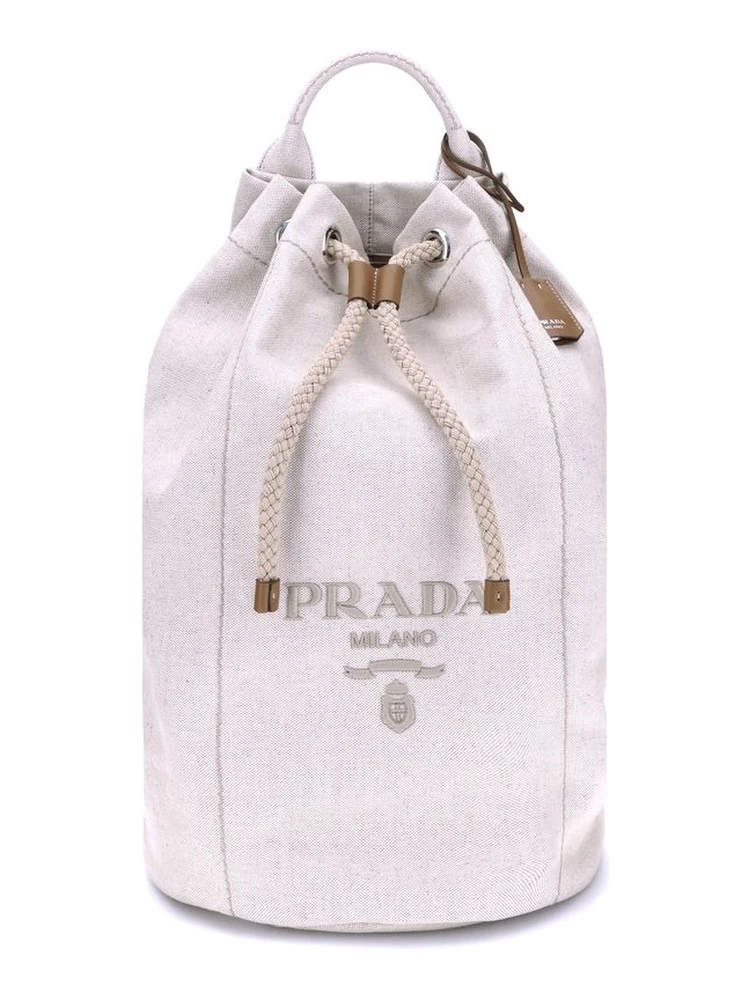 White Cotton Backet Bag