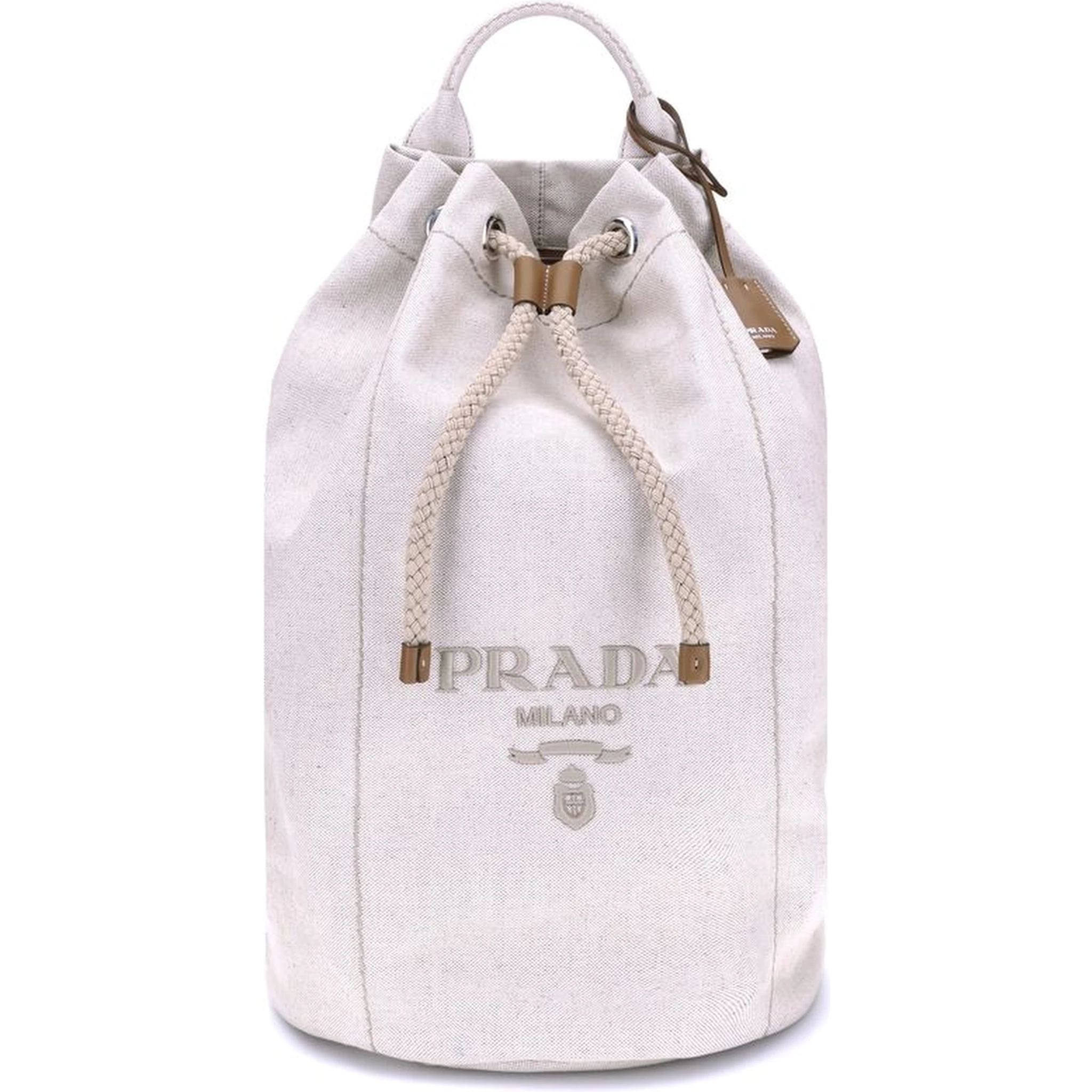 White Cotton Backet Bag