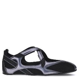 Black Polyethylene Ballet Flats
