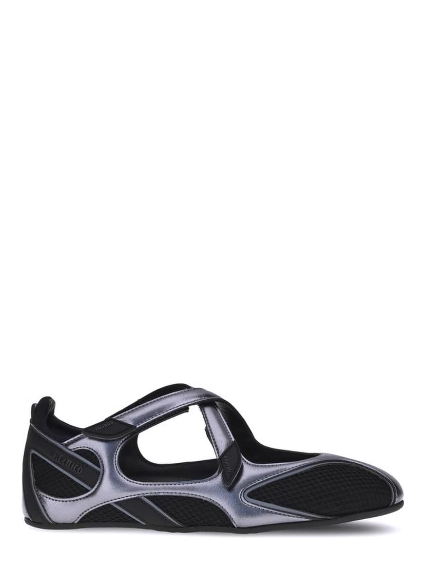 Black Polyethylene Ballet Flats
