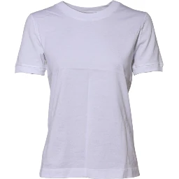 White Cotton Round Neck Short Sleeves T-shirt