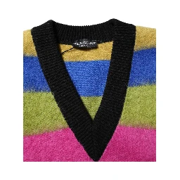 Multicolor Glitch Design Pullover Sweater