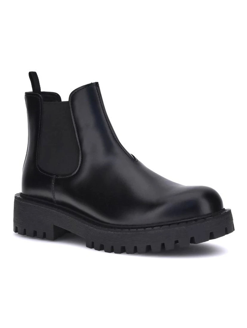 Black Calf Leather Bos Taurus Chelsea Boots