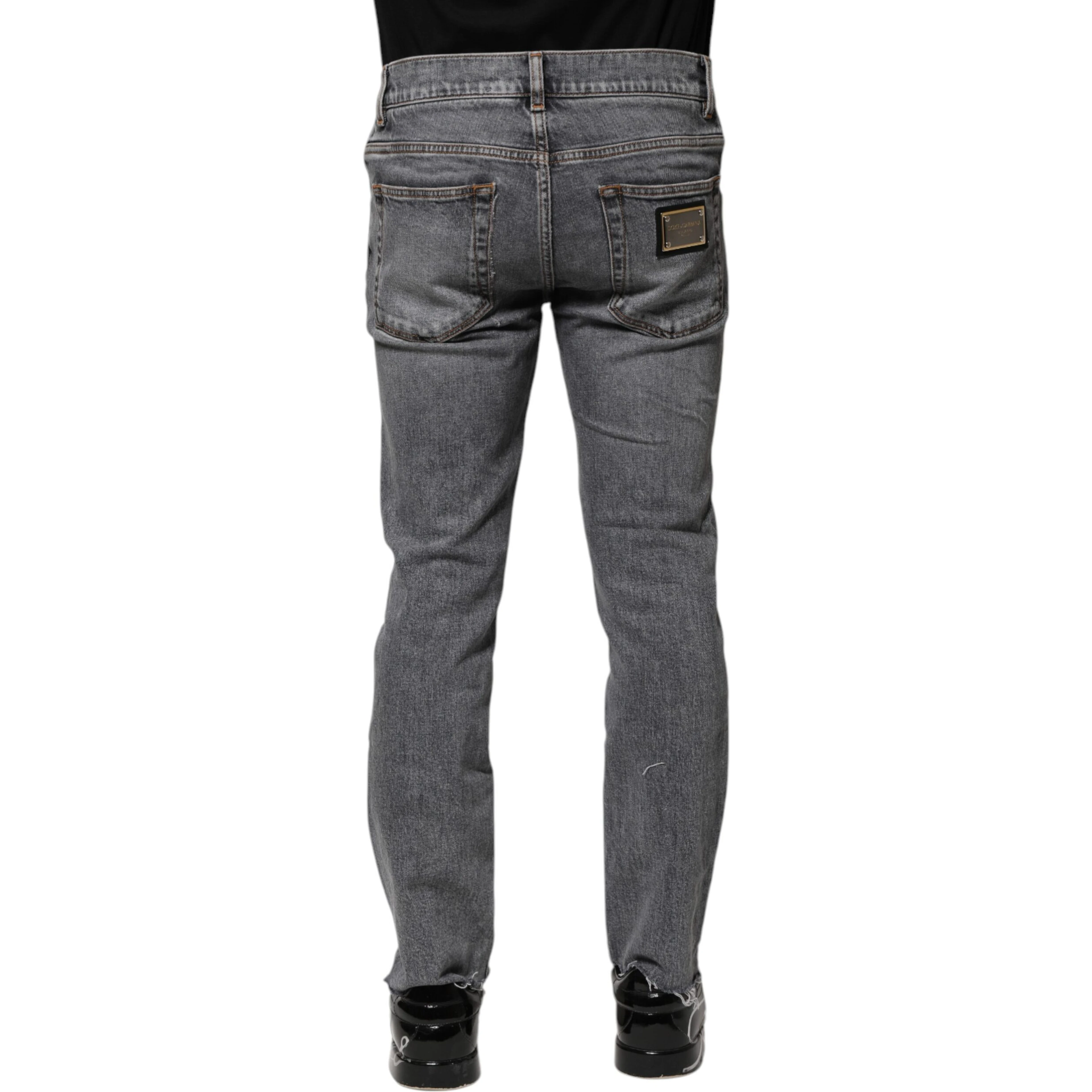 Gray Cotton Skinny Denim Trouser Jeans