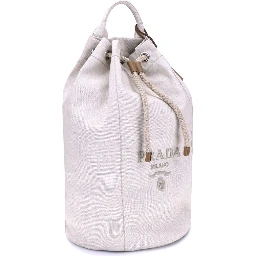 White Cotton Backet Bag