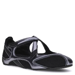 Black Polyethylene Ballet Flats