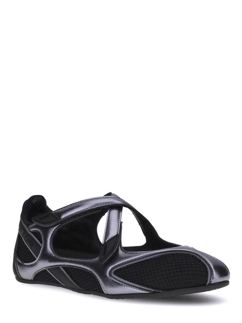 Black Polyethylene Ballet Flats